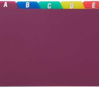 Oxford Poly Index Card Guides, Alphabetical, A-Z, Assorted Colors, 4″ x 6″ Size, 25 Guides