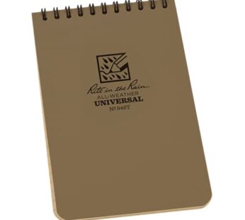 Rite In The Rain All-Weather Top-Spiral Notebook, 4″ x 6″, Tan Cover, Universal Pattern (N