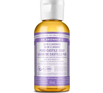 Dr. Bronner’s – Pure-Castile Liquid Soap (Lavender, 2 ounce) – Made with Organic Oils, 18-