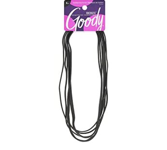 GOODY Women’s Ouchless Thin Hair Flat Narrow Headwrap, Black, 6 Count