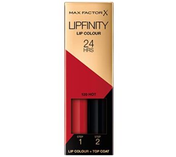 Max Factor X Lipfinity Lip Color, 120 Hot, Step 1: 2.3 ml & Step 2: 1.9 g