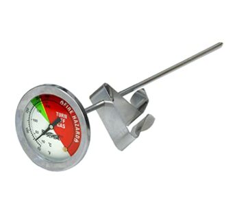 Bayou Classic 5020 5-in Stainless Fry Thermometer Features 50?F – 400?F Dial Perfect Addit