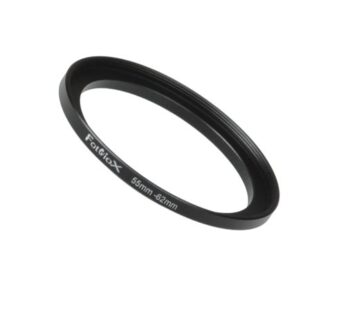 Fotodiox Metal Step Up Ring, Anodized Black Metal 55mm-62mm, 55-62 mm