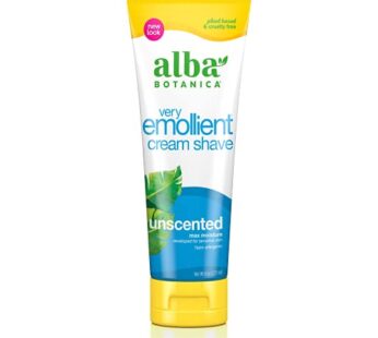 Alba Botanica Very Emollient Cream Shave, Unscented, 8 Oz