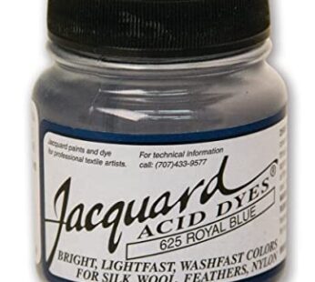 Jacquard Acid Dye – Royal Blue – 1/2 Oz Net Wt – Acid Dye for Wool – Silk – Feathers – and