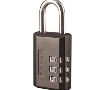 Master Lock Black Combination Padlock, Gym Locker Lock with Customizable 3-digit Code, 647