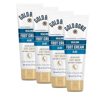 Gold Bond Healing Foot Cream, 4 oz. (Pack of 4), With Aloe, Nourishes & Softens For Health