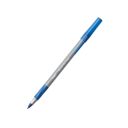 BIC Round Stic? Grip? Xtra-Comfort Fine Ball Point Pen, Blue, 12 Pack - Image 4