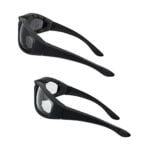 grinderPUNCH Motorcycle Riding Glasses - 2 Pair Smoke & Clear Biker Foam Pad - Image 2