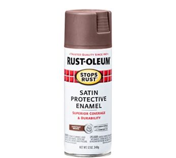Rust-Oleum 7774830 Stops Rust Spray Paint, 12 oz, Satin Chestnut Brown