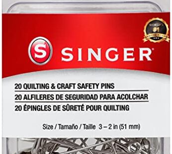 SINGER 00206 Quilting and Craft Safety Pins, Size 3, 20-Count,