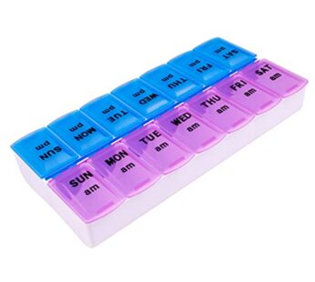 Apex Twice-A-Day Weekly Pill Organizer, Weekly Pill Organizer, 2 Times a Day Color-Coded,