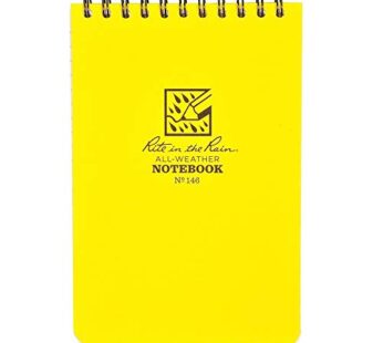 Rite In The Rain Weatherproof Top-Spiral Notebook, 4″ x 6″, Yellow Cover, Universal Patter