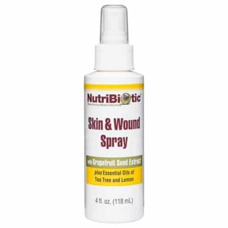 NutriBiotic Skin & Wound Spray with GSE, 4 Fl Oz | Grapefruit Seed Extract Plus Tea Tree &