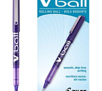 Pilot VBall Liquid Ink Rolling Ball Stick Pens, Extra Fine Point, Purple Ink, 12-Pack (352