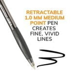 BIC Glide Retractable Ball Pens, Medium Point (1.0 mm), Black, Comfortable Rubber Grip For - Image 4