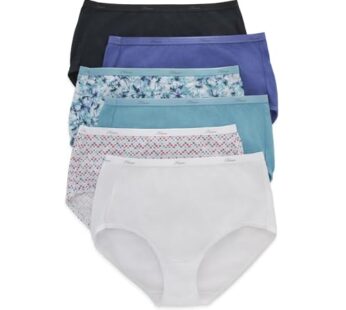 Hanes Womens High-waisted Panties, 6-pack, Moisture-wicking Cotton (Colors May Vary) Brief