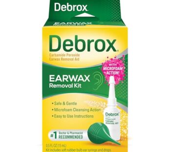 Debrox Ear Wax Removal Kit – Includes Bulb Syringe and 0.5 Fl Oz Removal Drops for Cleanin