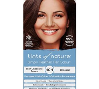 Tints of Nature 4CH Rich Chocolate Brown Permanent Hair Dye, Nourishes Hair and Covers Gre