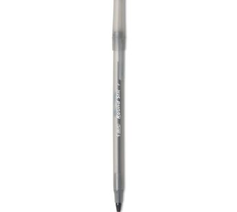 BIC Round Stic Xtra Precision Ball Point Pen, Black, 12 Pack