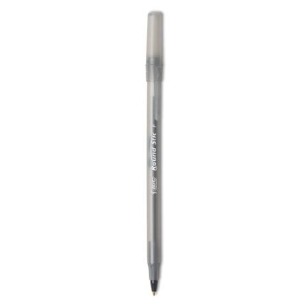 BIC Round Stic Xtra Precision Ball Point Pen, Black, 12 Pack