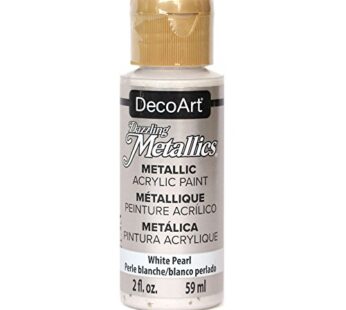 DecoArt Dazzling Metallics 2-Ounce White Pearl Acrylic Paint (DM-DA117)