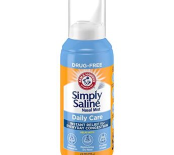 ARM & HAMMER Simply Saline Nasal Care Daily Mist 4.5oz ? Instant Relief for Every Day Cong