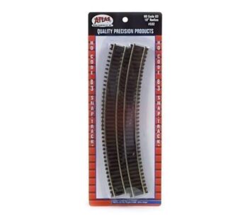 Atlas Code 83 Nickel Silver 18″ Radius Snap Track (6/Bx) HO Scale Trains