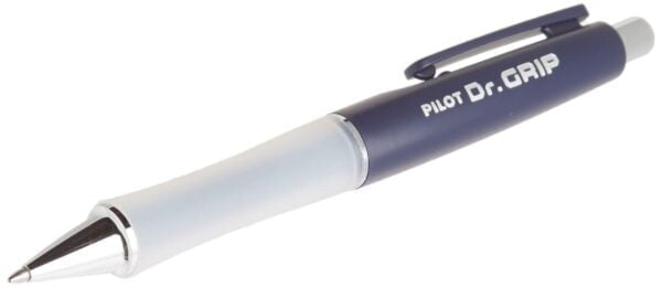 PILOT Dr. Grip Refillable & Retractable Ballpoint Pen, Medium Point, Navy Barrel, Blue Ink