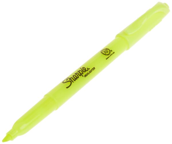 Sharpie Pocket Style Highlighters, Chisel Tip, Fluorescent Yellow, Box of 12 - Image 3