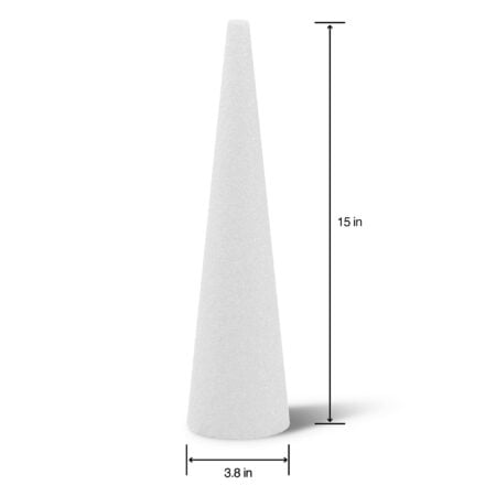 FloraCraft CraftF?M Cone 3.8 Inch x 14.8 Inch White - Image 2