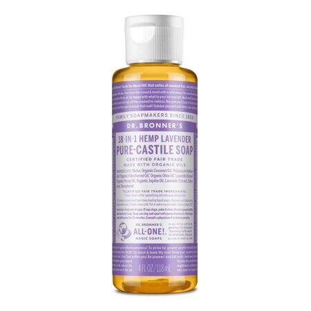 Dr. Bronner's - Pure-Castile Liquid Soap (Lavender, 4 ounce) - Made with Organic Oils, 18-