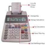 Sharp EL-1750V Two-Color Printing Calculator 2 Lines/Sec 3" Black/Red - Image 3