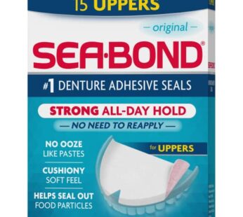 Sea Bond Secure Denture Adhesive Seals, Original Uppers, Zinc-Free, All-Day-Hold, Mess-Fre