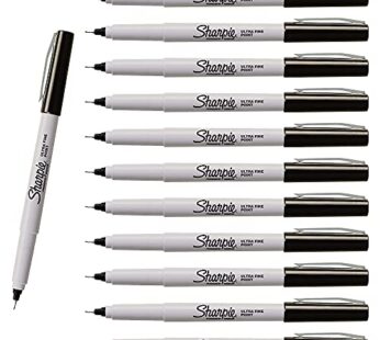 SHARPIE Permanent Markers, Ultra Fine Point, Black, 12-Count
