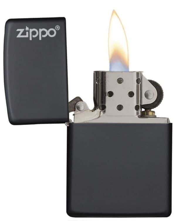 Zippo Logo Black Matte Pocket Lighter - Image 3