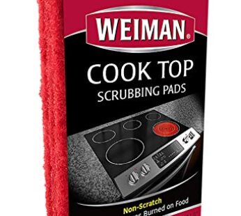 Weiman Cook Top Scrubbing Pads ? Gently Clean and Remove Burned-on Food from All Smooth To