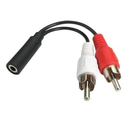 C&E 6 Inch 3.5mm Female to 2 RCA Male Stereo Audio Y Cable, Nickel Plated Adapter Compatib