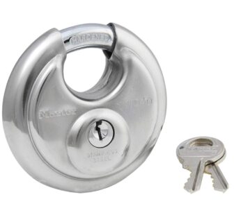 Master Lock 40D Stainless Steel Discus Padlock with Key,Silver