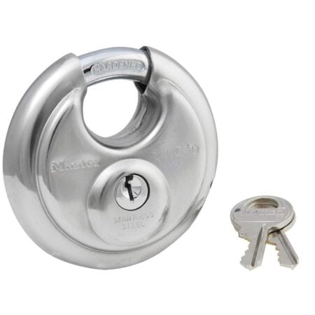 Master Lock 40D Stainless Steel Discus Padlock with Key,Silver