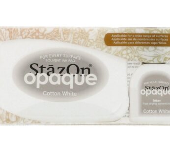 Tsukineko SZ000110 StazOn Opaque Un-Inked Pad and Inker, Cotton White, Pad and Inker