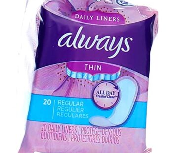 Always Pantiliners, Thin, Regular, Unscented 20 pantiliners