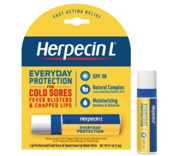 Herpecin L Lip Balm Stick 30 SPF 0.1 Ounce Tube Cold Sore Sun & Fever Blisters and Chapped