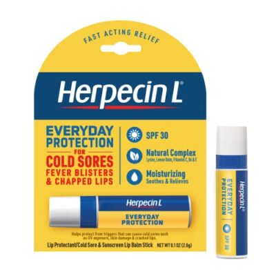 Herpecin L Lip Balm Stick 30 SPF 0.1 Ounce Tube Cold Sore Sun & Fever Blisters and Chapped