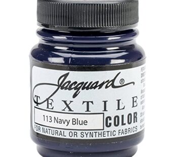 Jacquard Fabric Paint for Clothes – 2.25 Oz Textile Color Navy Blue Leaves Fabric Soft – P