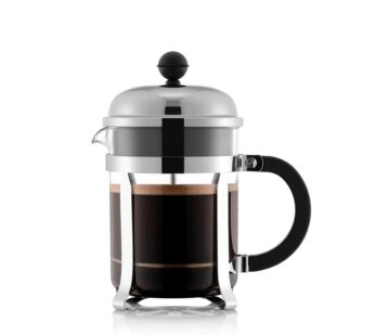 Bodum 17oz Chambord French Press Coffee Maker, High-Heat Borosilicate Glass, Polished Stai