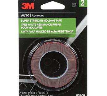 3M Super Strength Molding Tape, 03609, 1/2 in x 5 ft