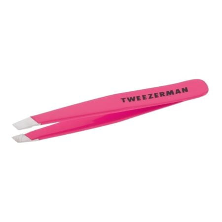 Tweezerman Mini Slant Tweezer - Tweezers for Eyebrows, Travel Tweezers for Eyebrows, Facia