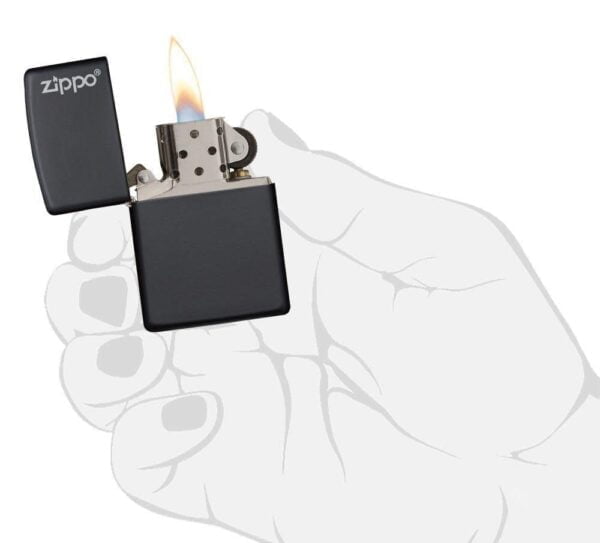 Zippo Logo Black Matte Pocket Lighter - Image 5