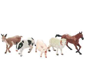 Wild Republic Farm Polybag, Pig, Horse, Cow, Sheep, Goat, 5 Piece Collection,Multi